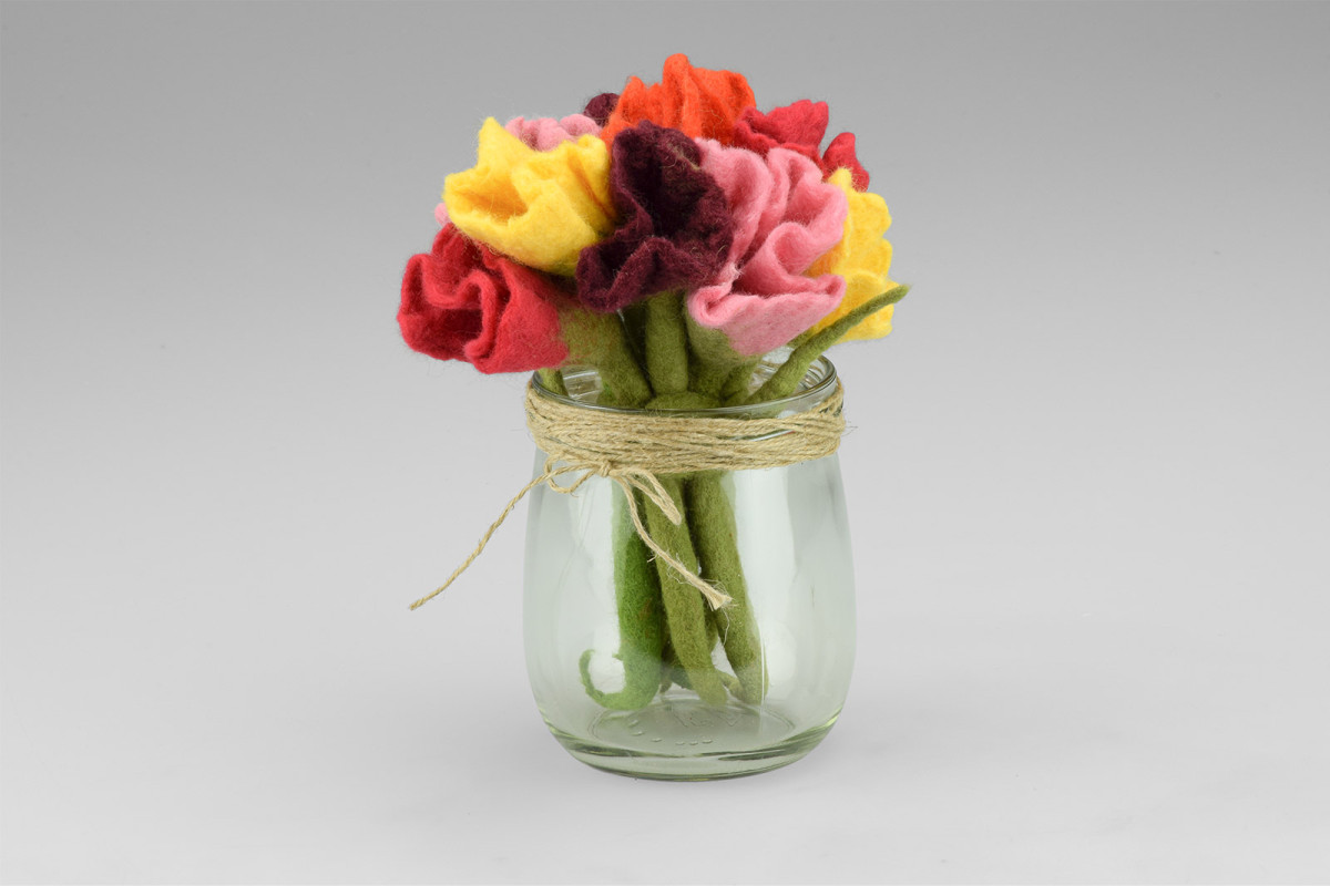 Filz Blumenstrauß bunt