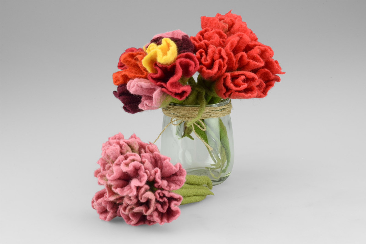 Filz Blumenstrauß rosa